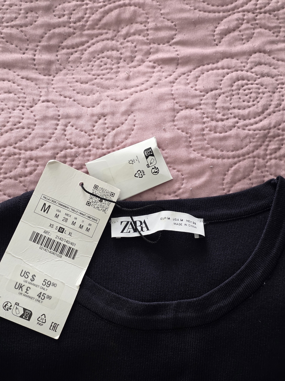 Zara Girls Navy Short-Sleeve Pocket Dress with Gold Buttons - Picture 3 of 3